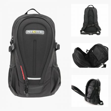 Wholesale Semi-Hard Shell Backpack - Expandable Semi Hard Shell Motorcycle Backpack with Multi layer compartments, 14" Laptop padded compartment, Internal mesh zipper pockets, adjustable Side Stabilizer Qucik Release Buckle Straps,Waist and Sternum straps and Safety Reflective stripe